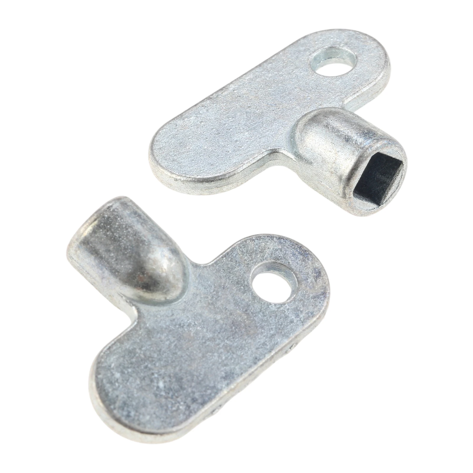 2Pcs 5x5mm Silver Exhaust Valve Key Faucet Radiator Water Tap Plumbing Bleeder Key Air Vent Central Heater Wrench Tool 30*23mm