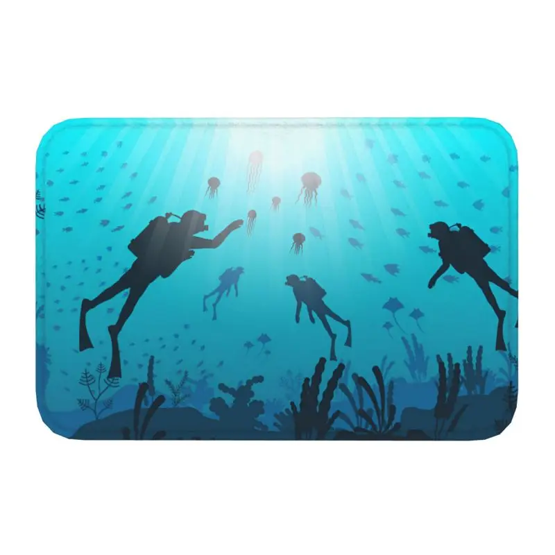 Underwater Ocean Sea Diving Floor Door Bathroom Kitchen Mats Anti-Slip Outdoor Dive Divers Doormat Garden Entrance Rug Carpet