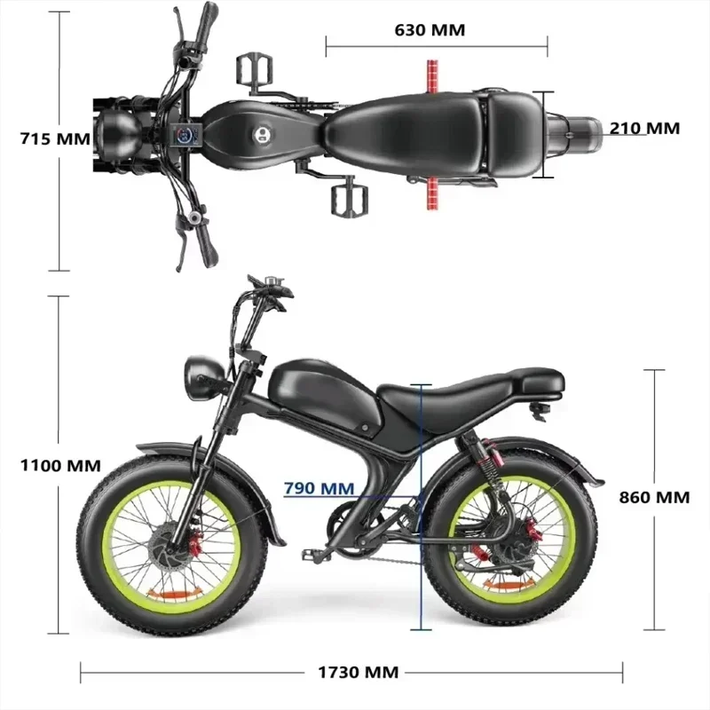 Emoko C93 Electric Bicycle 2000W Dual Motor 48V23AH Battery Mountain Aldult Electric Bike 20*4.0 Inch Fat Tire Motorcycle E-bike