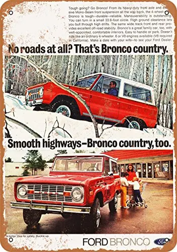 Wall-Color  Metal Sign - 1972  Bronco - Vintage Look