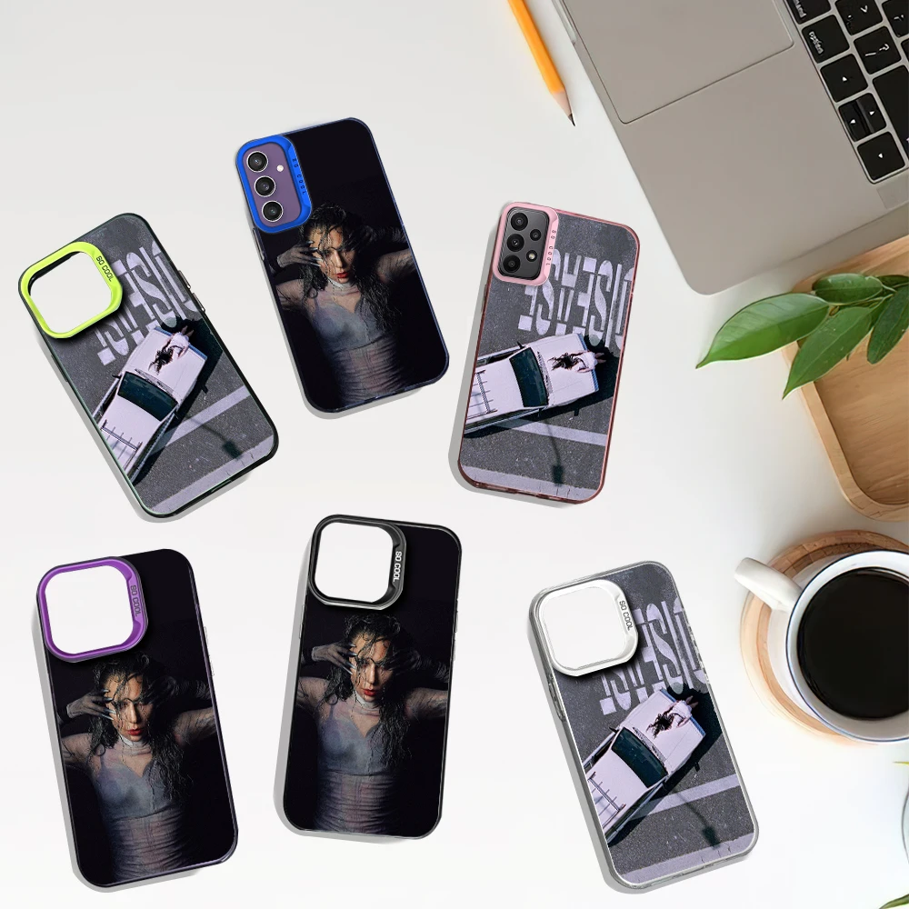 Singer L-Lady Gaga Disease Laser Phone Case for Samsung S24 23 22 ULTRA A25 33 32 34 S PLUS IMD Shockproof Silicone Coque