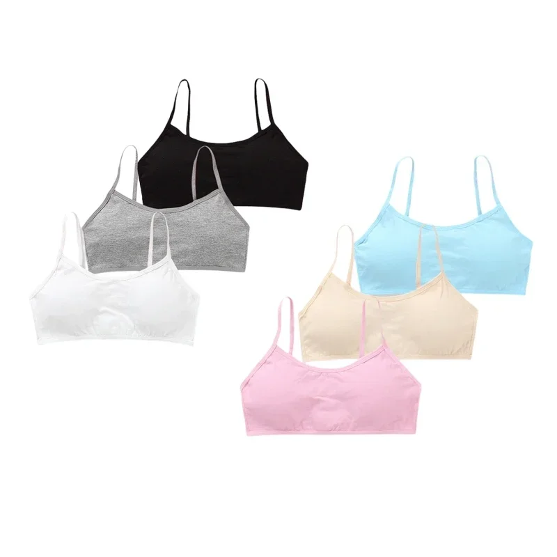 

6pc/Lot Young Girls Soft Cotton Bra Tube Top Puberty Breathable Underwear 8-14Years