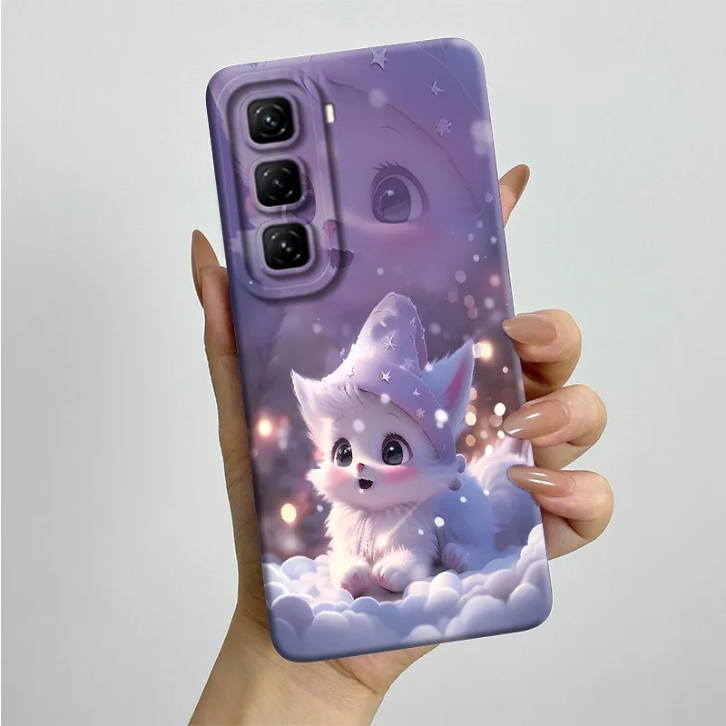 For Infinix Hot 50 4G Case Hot50 X6882 Soft Silicone Painted Phone Funda Cartoon Printed Shockproof Protective Back Cover Coque