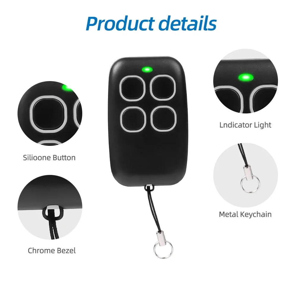 433MHz 315 330mhz RF Wireless Remote Control Multi Frequency 300-915MHz 4 Keys Cloning Garage Gate Door Opener Remote Duplicator