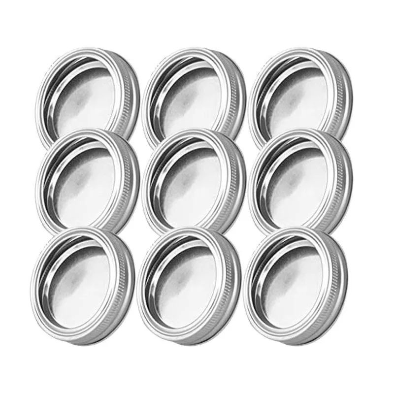 10pcs Jar Mouth Canning Lids and Bands 70mm Silver Replacement Gasket  Sealing Seals Rings Leak Proof Lids Gaskets For Storage J