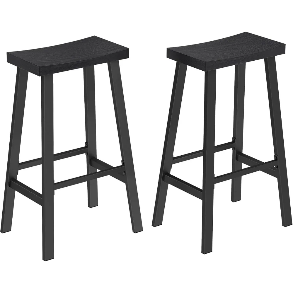 

Bar Stools Set of 2, Counter Height Stools, Bar Chairs with Footrest, 29.1 Inches Tall Kitchen Breakfast Stools, Industrial