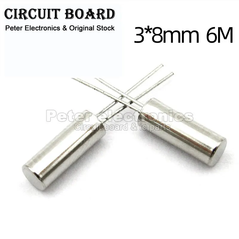 10PCS Crystal Oscillator 6M Cylindrical Type 3*8mm 6MHZ Passive Crystal Oscillator