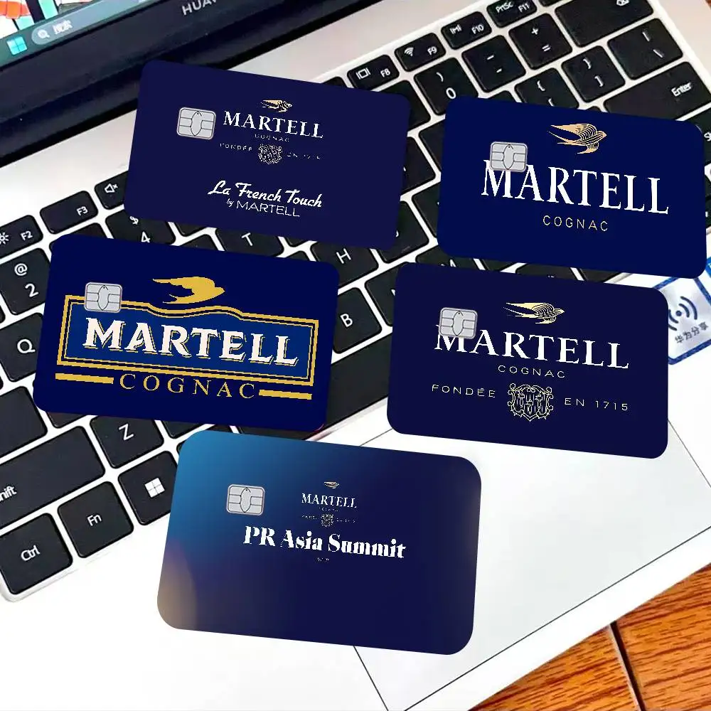 Adesivos de proteção para cartão de crédito com logotipo M-Martell, para cartão bancário VISA, cartão de transporte, adesivo à prova d'água, anti-riscos, presente para mulheres