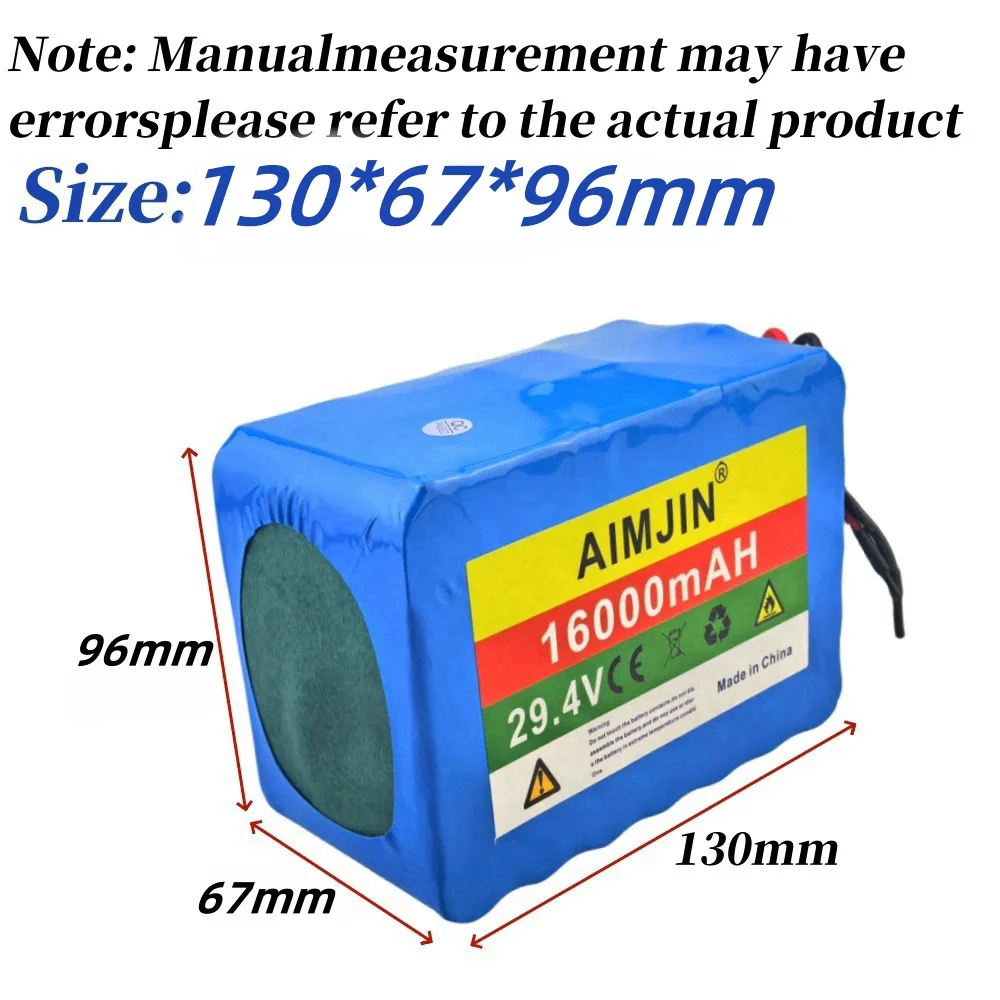 7 s5p 18650 batteria ricaricabile agli ioni di litio 24V 16000mAh BMS integrato adatto per scooter elettrici + caricabatterie 29.4v DC 2A