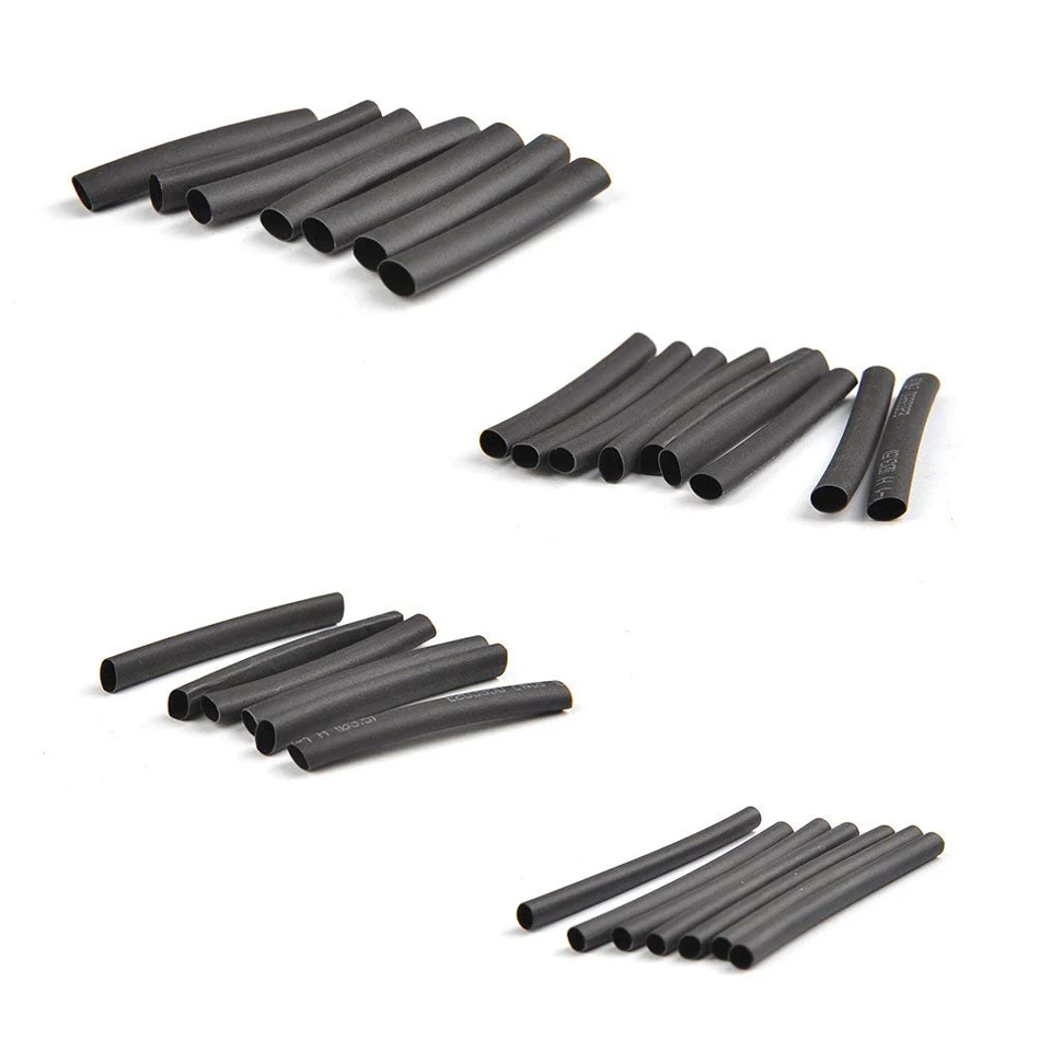 127pcs Preto Calor Shrinkable Tubo Cabo Isolamento Manga Impermeável Eletrônico Lated Polyolefin Sheathed Shrink Tubing