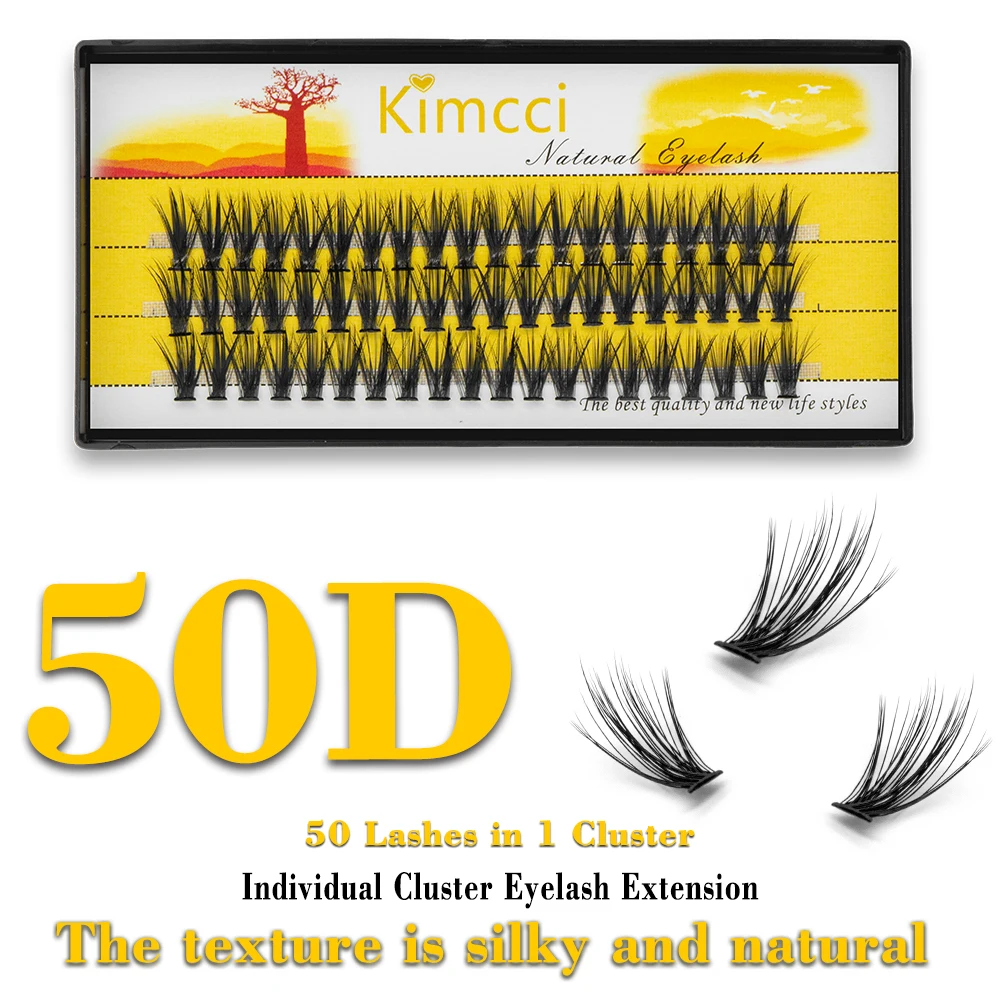 Kimcc 50DMink Wimpern Einzelne Wimpernverlängerung Make-up Pfropfen Cluser Wimpern Natürliche weiche falsche Wimpern Zilien als SEIDE