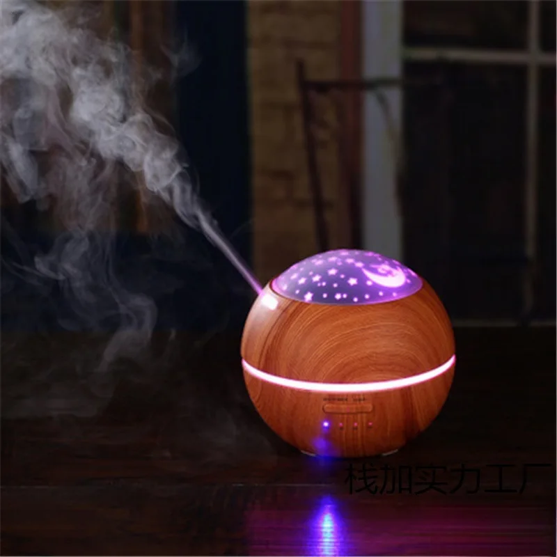 

Ultrasonic light and shadow wood grain aromatherapy machine Home creative atmosphere night light aromatherapy humidifier