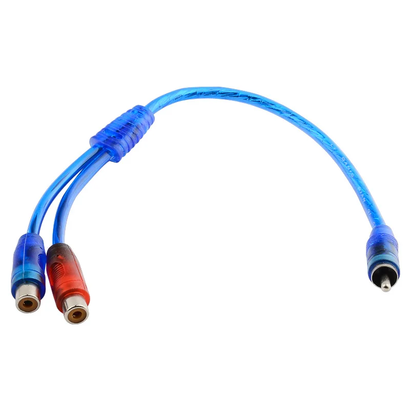 1Pcs Portable Car MP3 RCA 1 Male to 2 Female Y Splitter Cable Adapter Cord