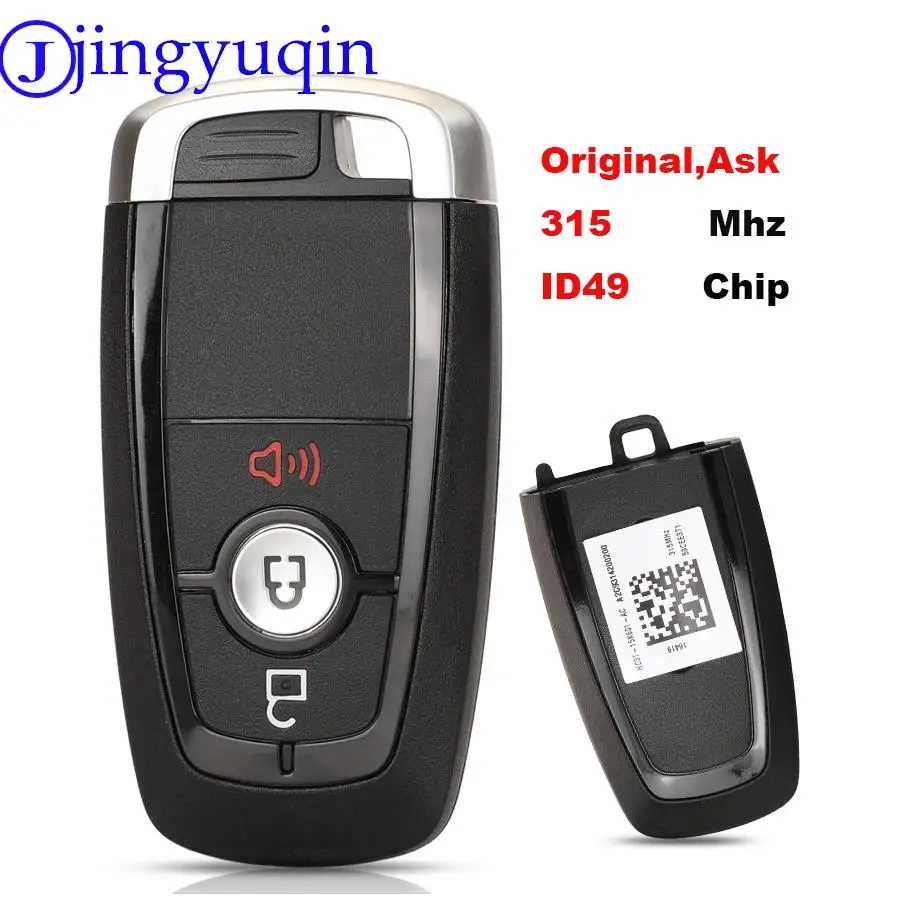 jingyuqin ASK M3NA2C93142300/M3NA2C931423 315Mhz ID49 Chip Remote Smart key For Ford Fusion Explorer Edge Mustang 2017 2018