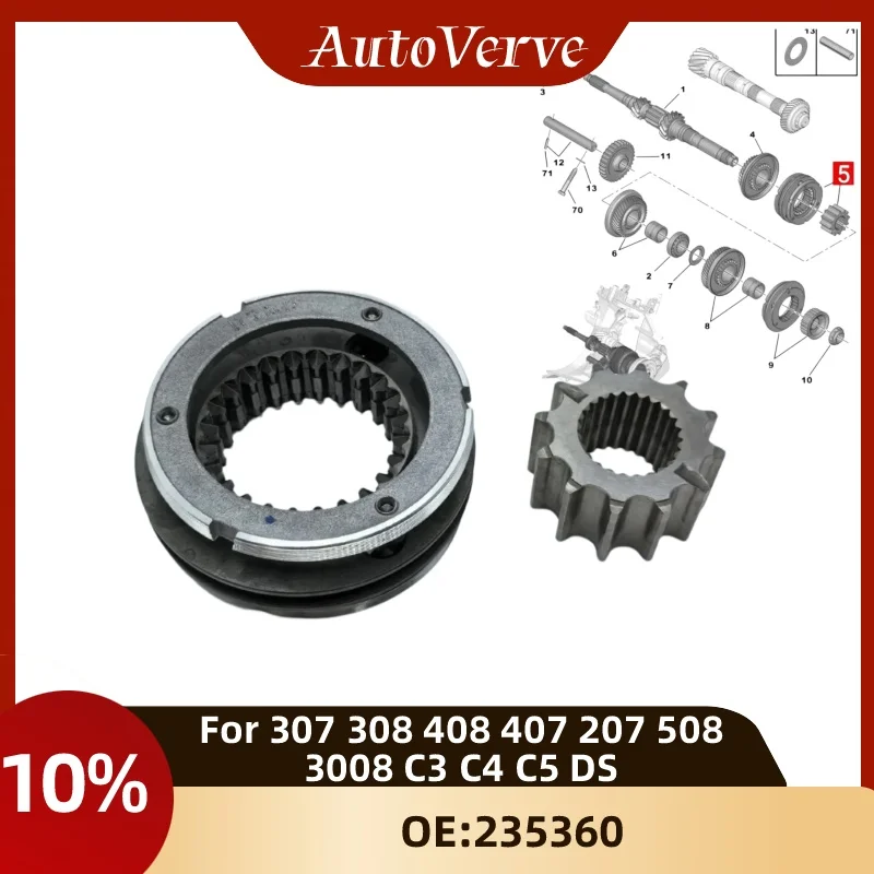 Manual Transmission Synchronizer 235360 for Peugeot 307 308 408 407 207 508 3008 Citroen C3 C4 C5 DS