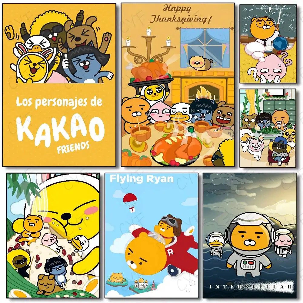 

Cartoon K-Kakao Ryan Poster Waterproof Vintage Movie Posters High Quality Wall Art Print For Room Decor Gift