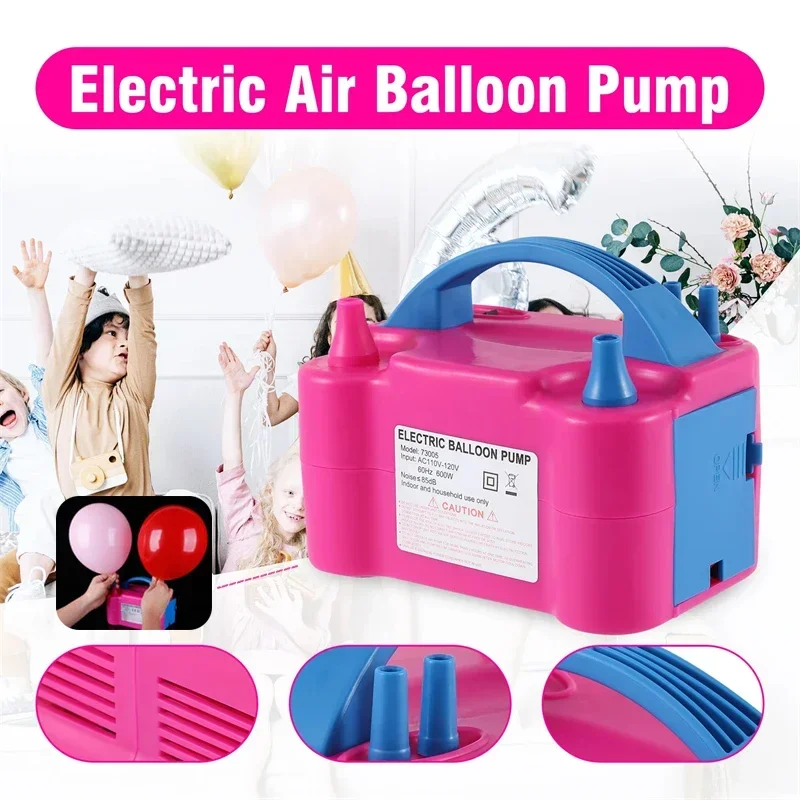 Portable High Voltage Double Hole AC Inflatable Electric Balloon Pump Electric Air Balloon Pump Dual Nozzle Inflator Blower