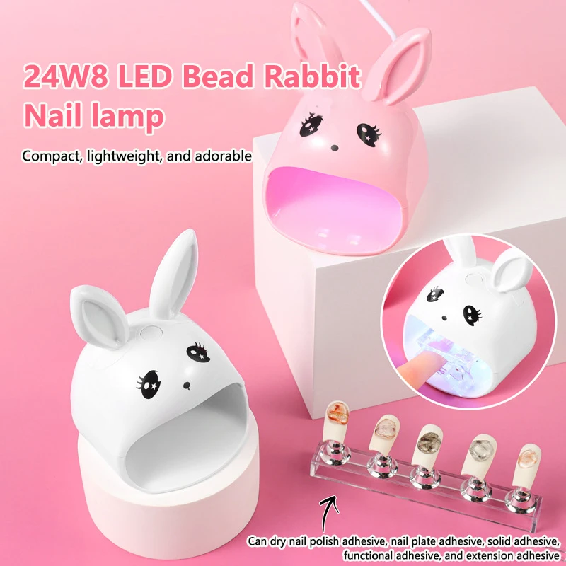 Portátil uv gel mini coelho design lâmpada usb prego de secagem rápida luz led para gel polonês manicure arte ferramentas entusiastas da arte do prego