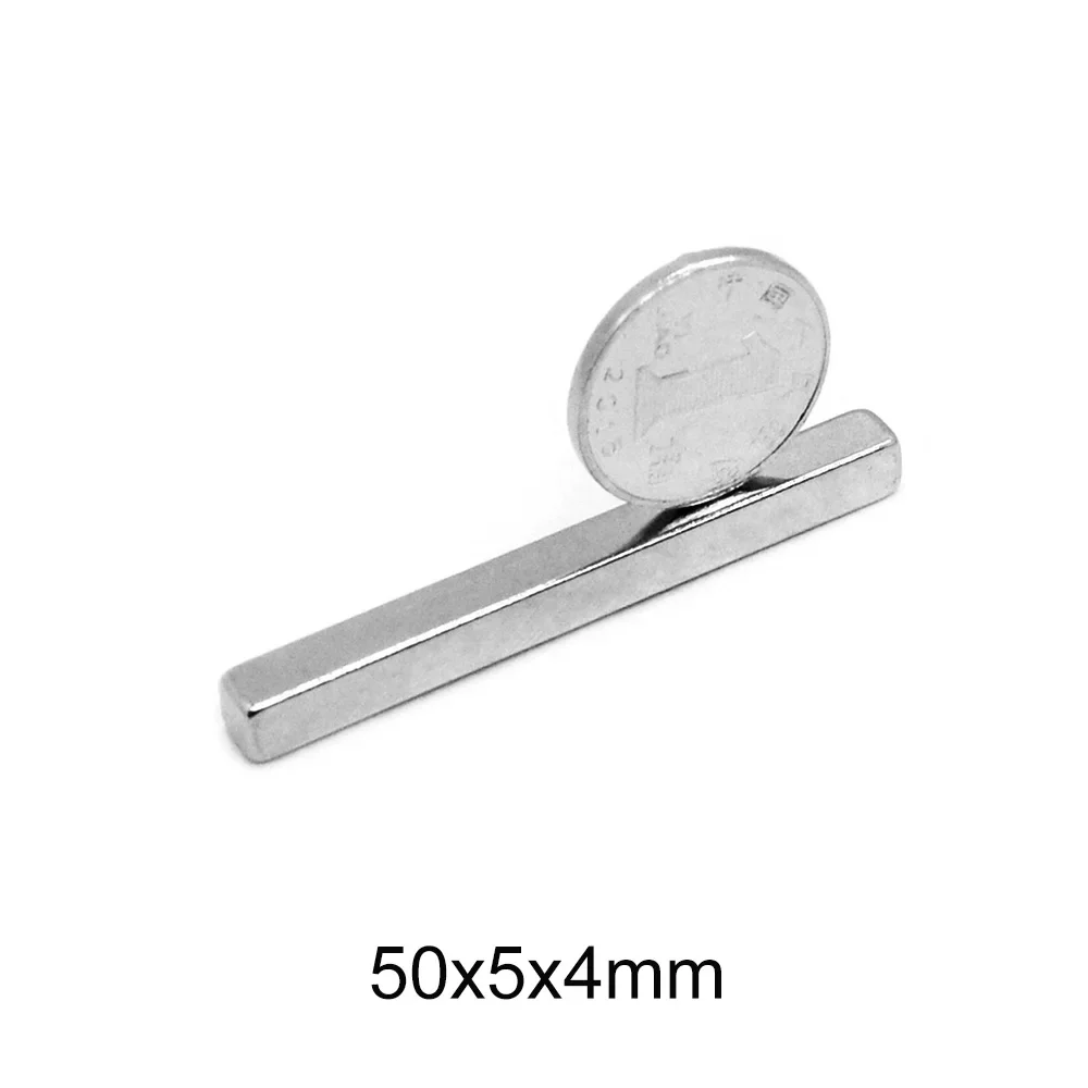 50x5x4 bloco forte ímã de terras raras 50mm x 5mm para geladeiras domésticas, escritórios diy 50x5x4mm ímã poderoso 50*5*4