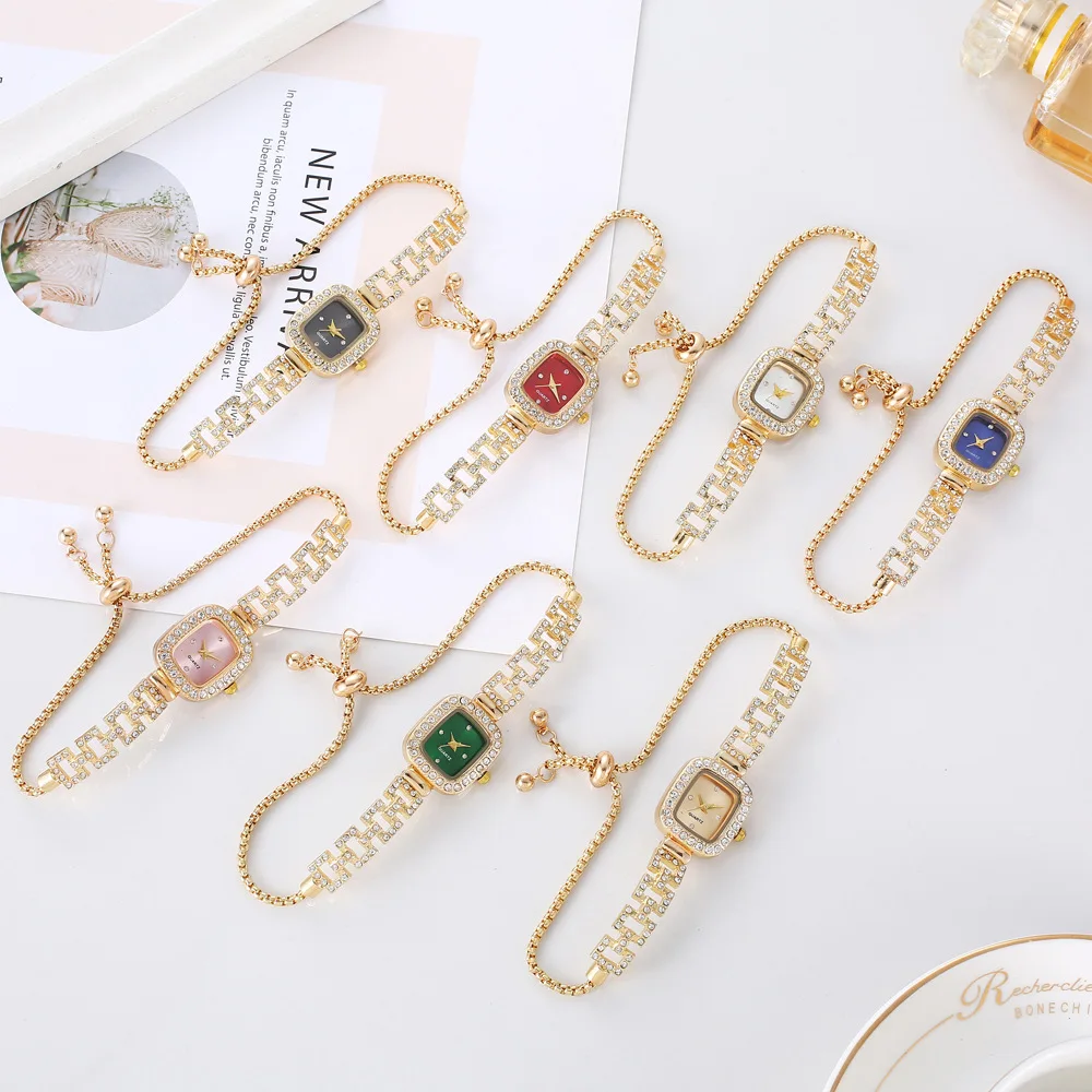 エレガントなクォーツ腕時計高級ブレスレットレディース腕時計ダイヤモンドクリスタルビジネスウォッチレロジオ Feminino Relojes Para Mujer