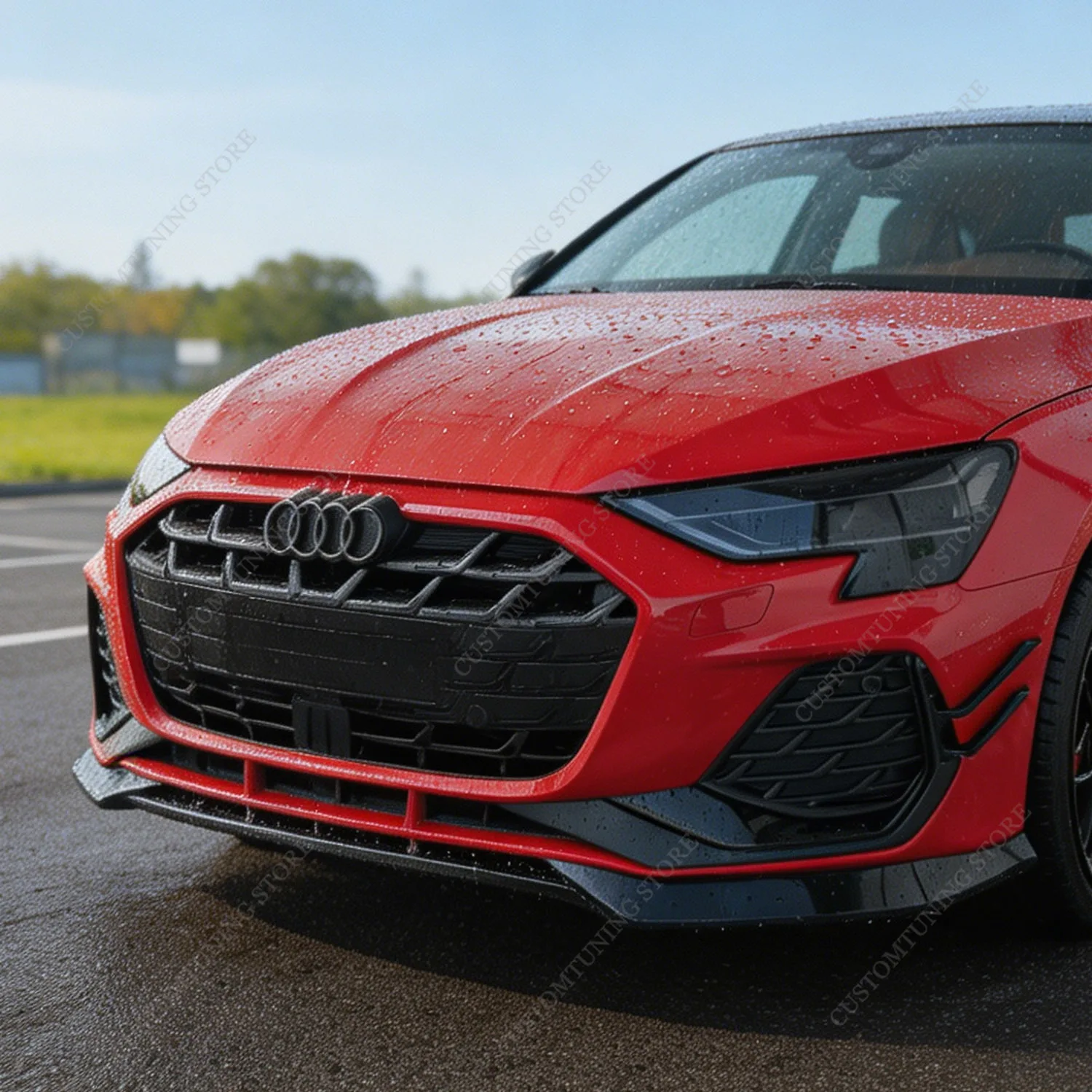 

Глянцевый черный сплиттер-диффузор Max Style из ABS-пластика для переднего бампера S3 A3 8Y S-line 2025 2026 (тюнинг кузова, рестайлинг)