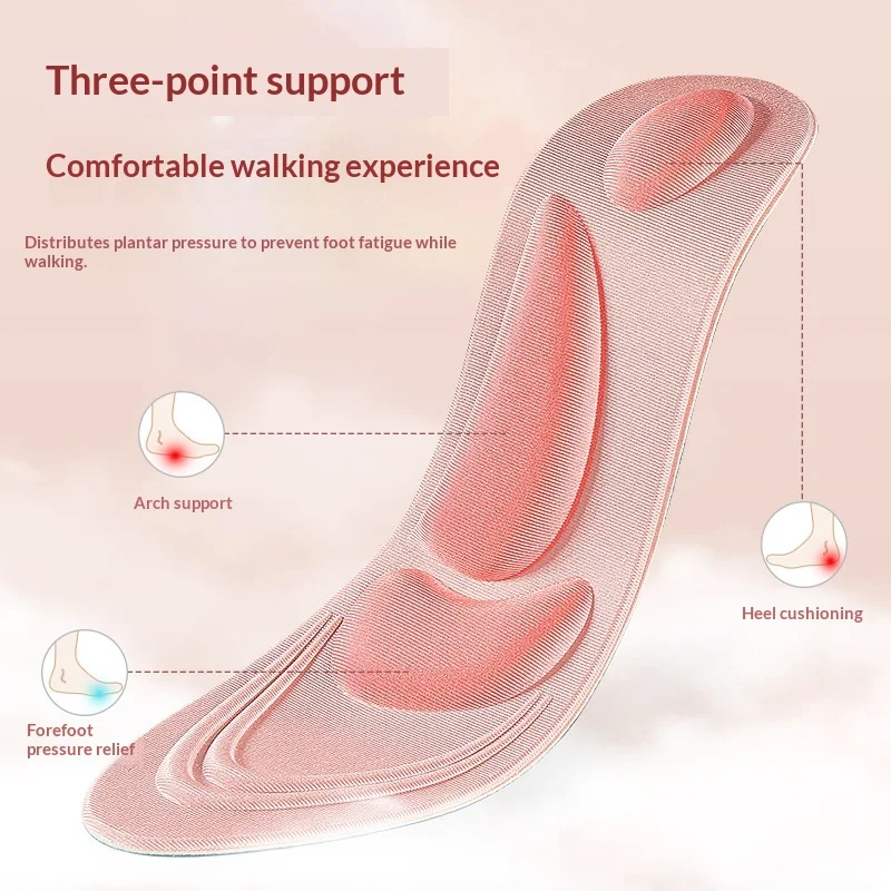 4D Memory Foam Insoles For Feet Man Women Sneakers Breathable Deodorant Running Cushion Shoe Arch Support Pad Sole