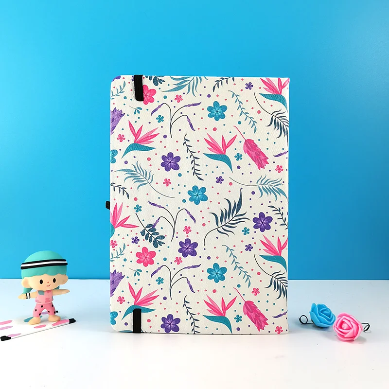 Floral Bullet Dotted Journal Nature Exotic Flower Elastic Band 160gsm Thick Paper A5 Hardcover Notebook