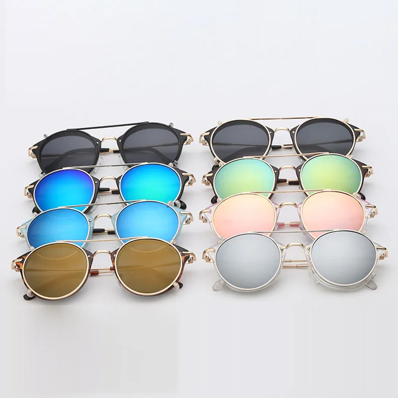SHAUNA Retro Women Steampunk Sunglasses Brand Designer Flip Separable Fashion Men Round Punk Glasses UV400