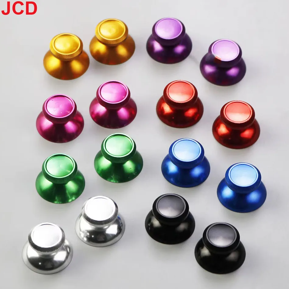 

JCD 2pcs Colorful Aluminum Metal 3D Analog Thumb Stick Grip Mushroom Joystick Cap For Xbox 360 Gamepad Controller