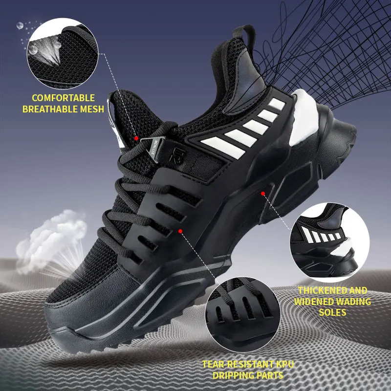 Anti-Smashing Anti-Puncture Summer Breathable Odor-proof Steel Toe Light Soft Anti-slip Wear-Resistant Protective Safety Shoes