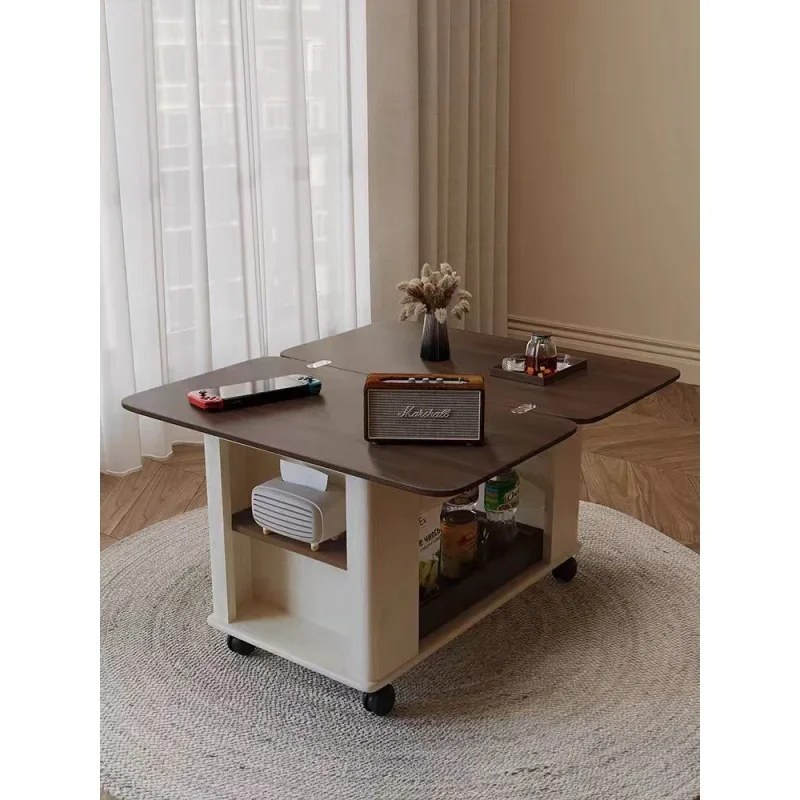 

Solid wood trolley, simple folding, mobile small apartment, ancient style of living room sofa