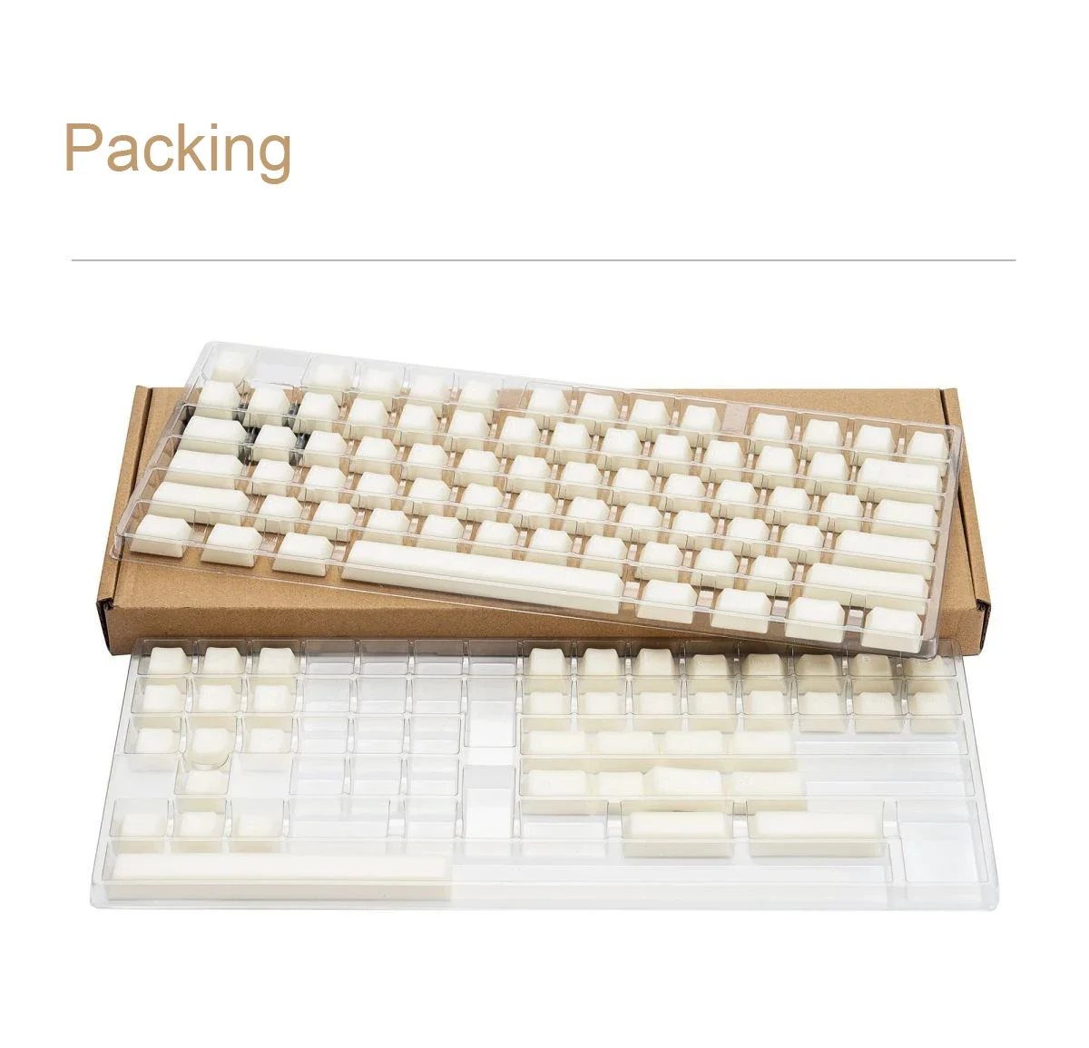 114 Keys PBT Milk White Keycaps Cherry Profile Double Shot Keycap Semitransparent Set for Cherry MX Switches Mechanical Keyboard