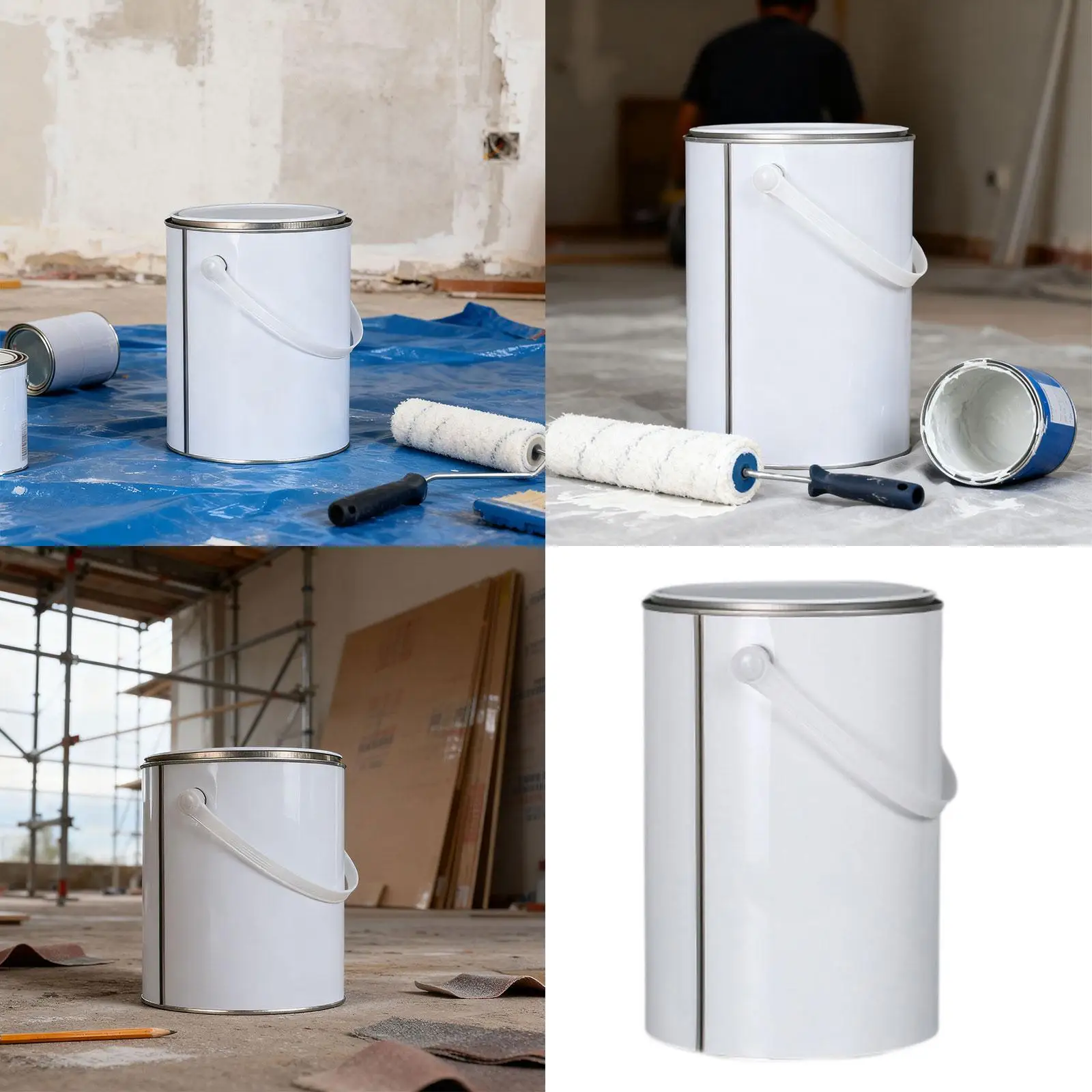 Multipurpose Metal Paint Pail with Lid Reusable Iron Container Craft Making and Home Improvement