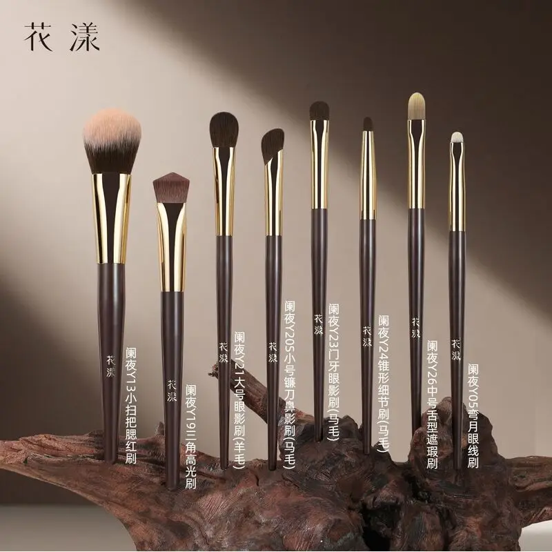 

Flower-patterned Set Brush, 8 Pieces With Blush Cover, Triangular Highlight, Tone-shaped Concealer, Animal Hair Eye Makeup Brush