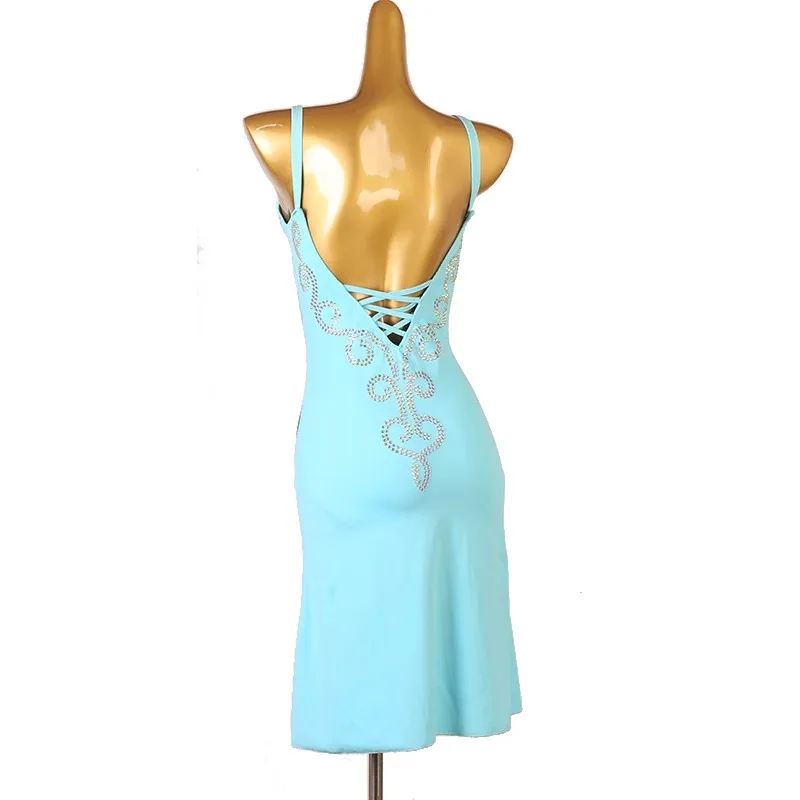 

Latin Dance Dress Backless Slimming Watch Performance Competition Dance Dress Diamond Studded Rumba Cha Cha Dance Dress New