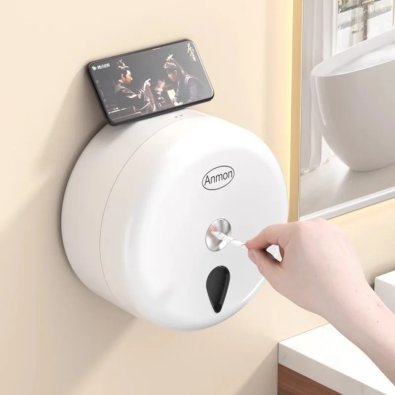 Toilet Paper Holder Center Draw Large Roll Paper Box Large Plate Tissue Box Toilet Wall Mounted Paper Towel Holder Bathroom