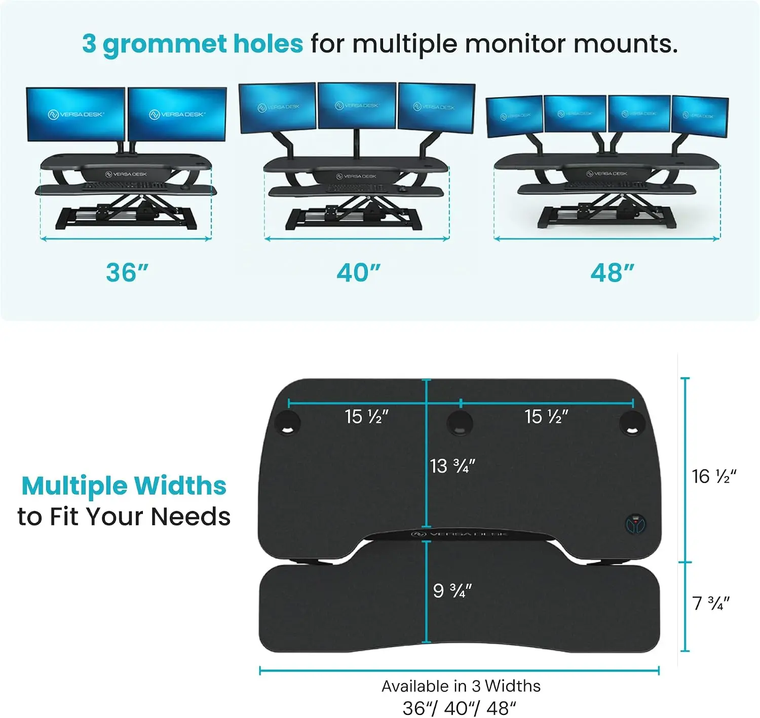 Height Adjustable Electric Standing Desk Converter 36 Inch Sit to Stand Workstation Dual Monitors Laptop Motorized Desktop Wide