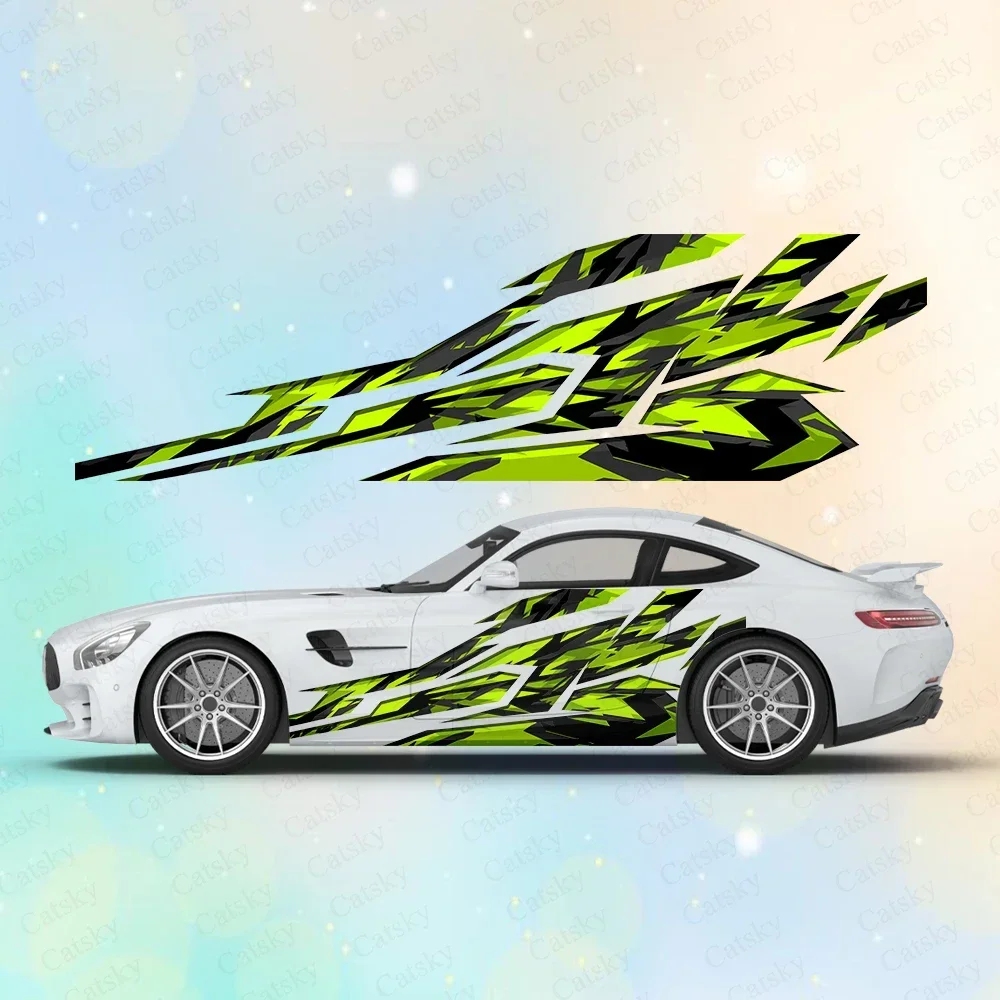 

Абстрактные полосатые гоночные книги, большие автомобильные наклейки и наклейки, наклейки на кузов автомобиля, боковые наклейки, водонепроницаемые виниловые наклейки для автомобиля