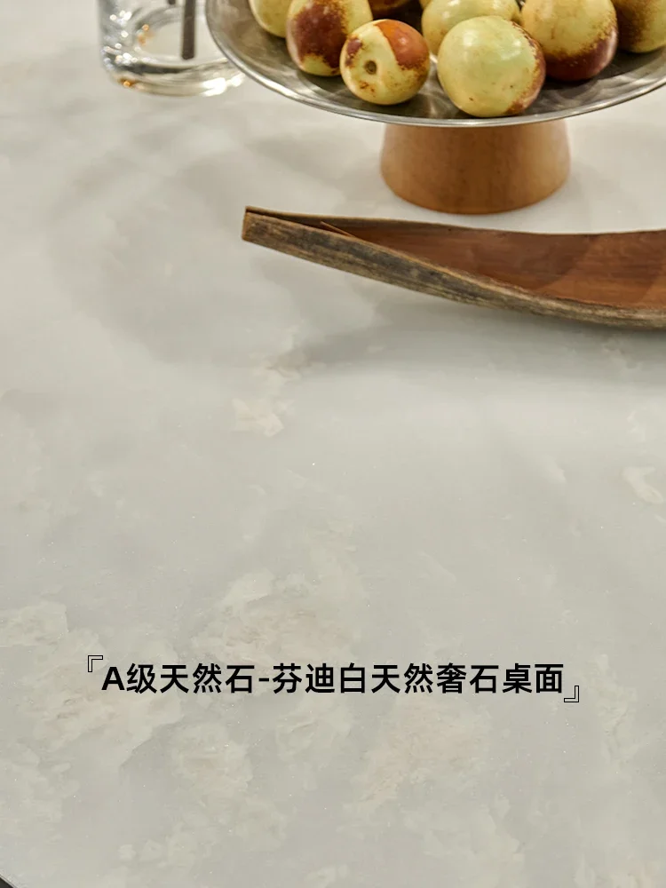 C New  marble water drop dining table Fendi white light luxury natural luxury stone