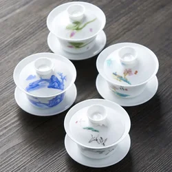 Chinese Traditions Gai Wan Tea Set Bone Tea Gaiwan Tea Porcelain Pot Set , de soupière, tasse à thé Kung Fu, service à thé