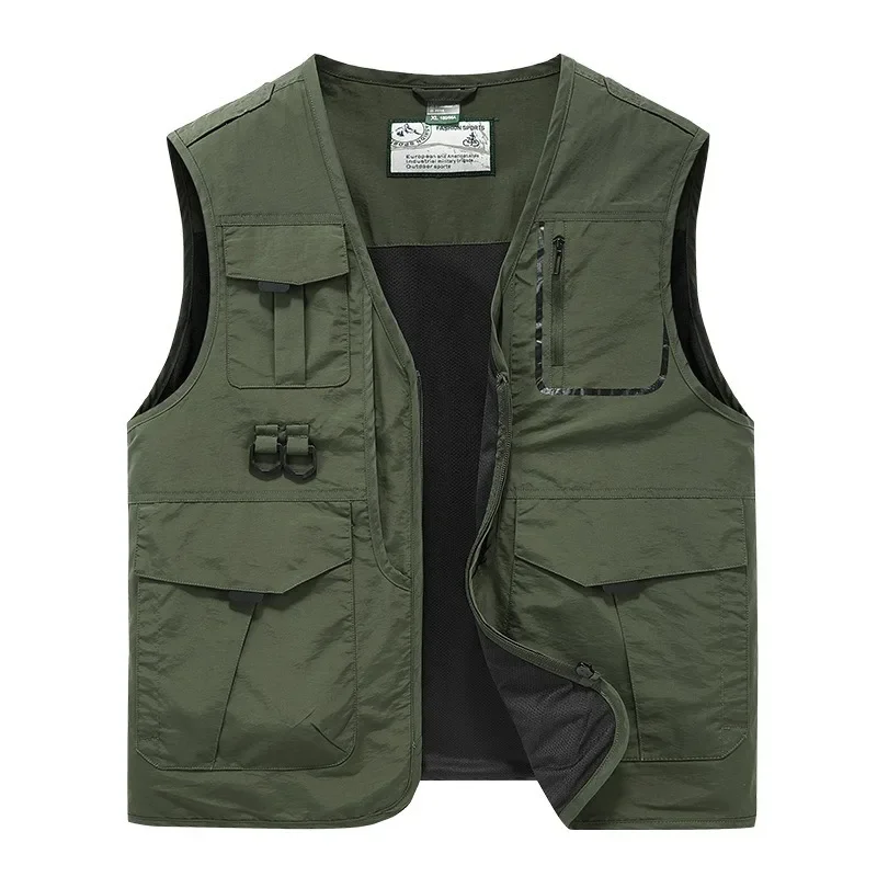 Men's Plus Large Size MAN Camping Waterproof Hunting Work VEST Outerwear Motorcyclist Golf Windbreaker Sleeveless Jacket Gilets