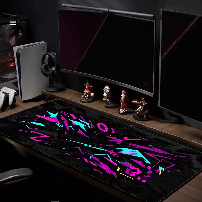 VIKAMA Cyberpunk Graffiti Geometric Large Gaming Mouse Pad Anti Slip Waterproof Keyboard Desk Mat E Sports Office Pad