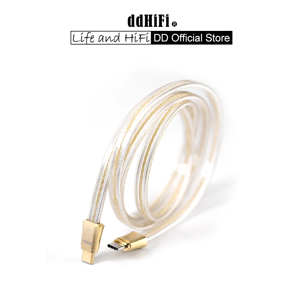 DD ddHiFi TC19CC Gold (Comet Gold) Cabo de sinal digital de prata pura para HiFi DAC AMP, 10cm/45cm/100cm