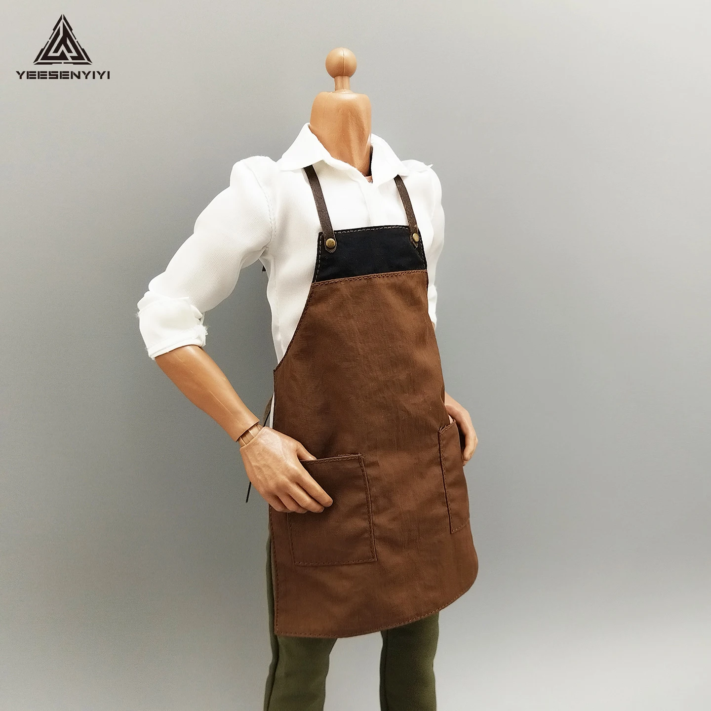 1/6 Scale Soldier Action Figure Apron, Contrast Color Doll Clothes Accessories for 12 Inch 30CM Soldier Body BJD Clothes