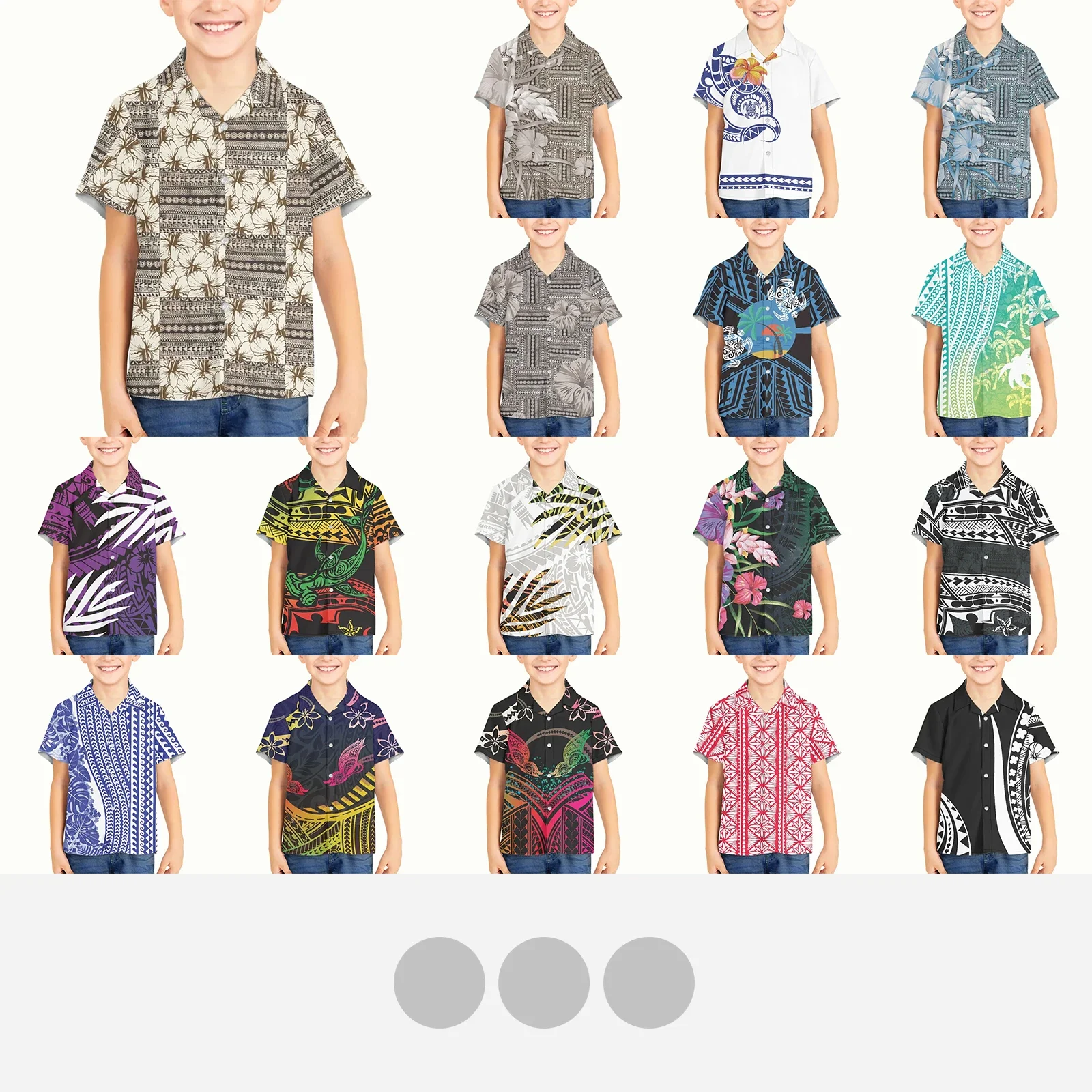 Kid Boy Polynesian Tribal Samoan Totem Tattoo Samoa Prints Baby Boys Shirts School Blouse Cardigan Shirt For Toddler Children