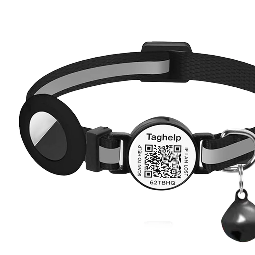

Для Airtag Cat Collar Breakaway Cat ID Tag с QR-кодом именной биркой и колокольчиком Cat Collars Quick Release для щенков и кошек