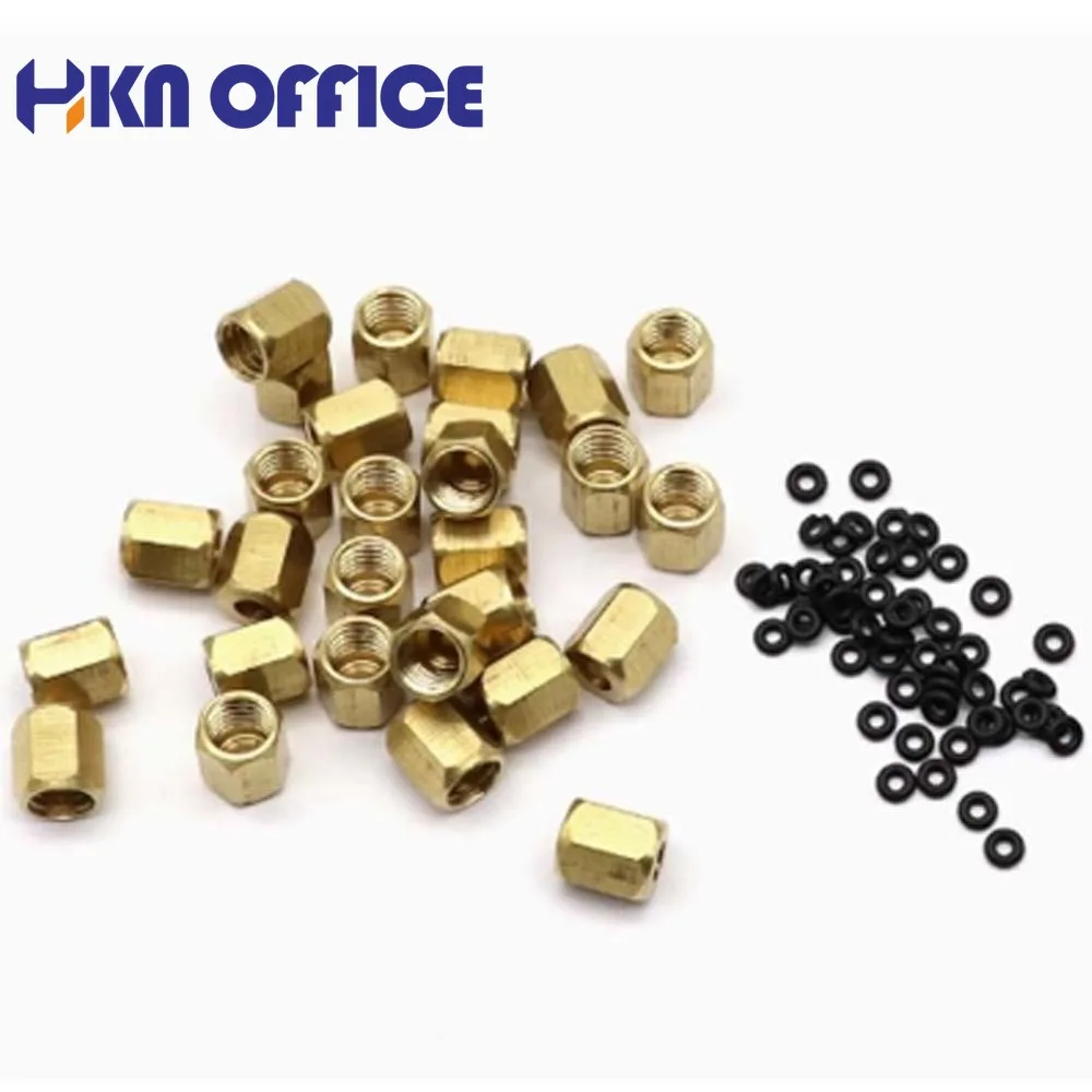 20PCS Small/Large Copper Nut O ring Sscrew 3*2mm and 4*3mm For Epson XP600 TX800 UV Damper 1390 DX7 DX4 DX5 Ink Tube