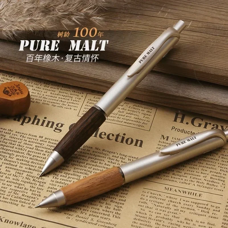 Imagem -03 - Mitsubishi-wood Grain Imprensa Signature Pen Oak Handshake Pen Caneta Vintage para Estudantes Adulto Escrita Prática Preto Unisex Umn515 0.5 mm