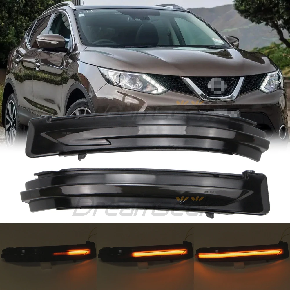 LED Side Mirror Light For Nissan X-Trail / Rogue / Qashqai / Terra / Navara / NP300 / Murano With Sequential Dynamic Turn Signal