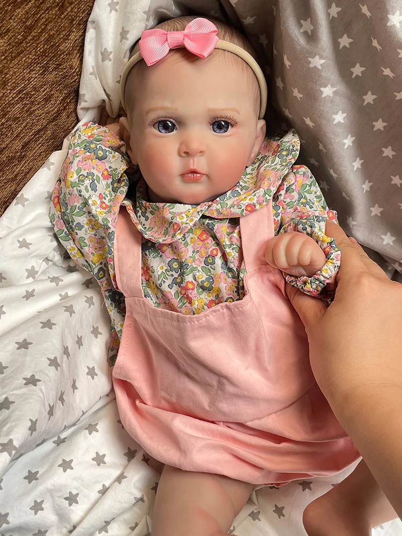 Cokela 20 polegadas/50cm boneca de bebê real toque macio bebê realista silicone reborn boneca com cabelo desenhado à mão